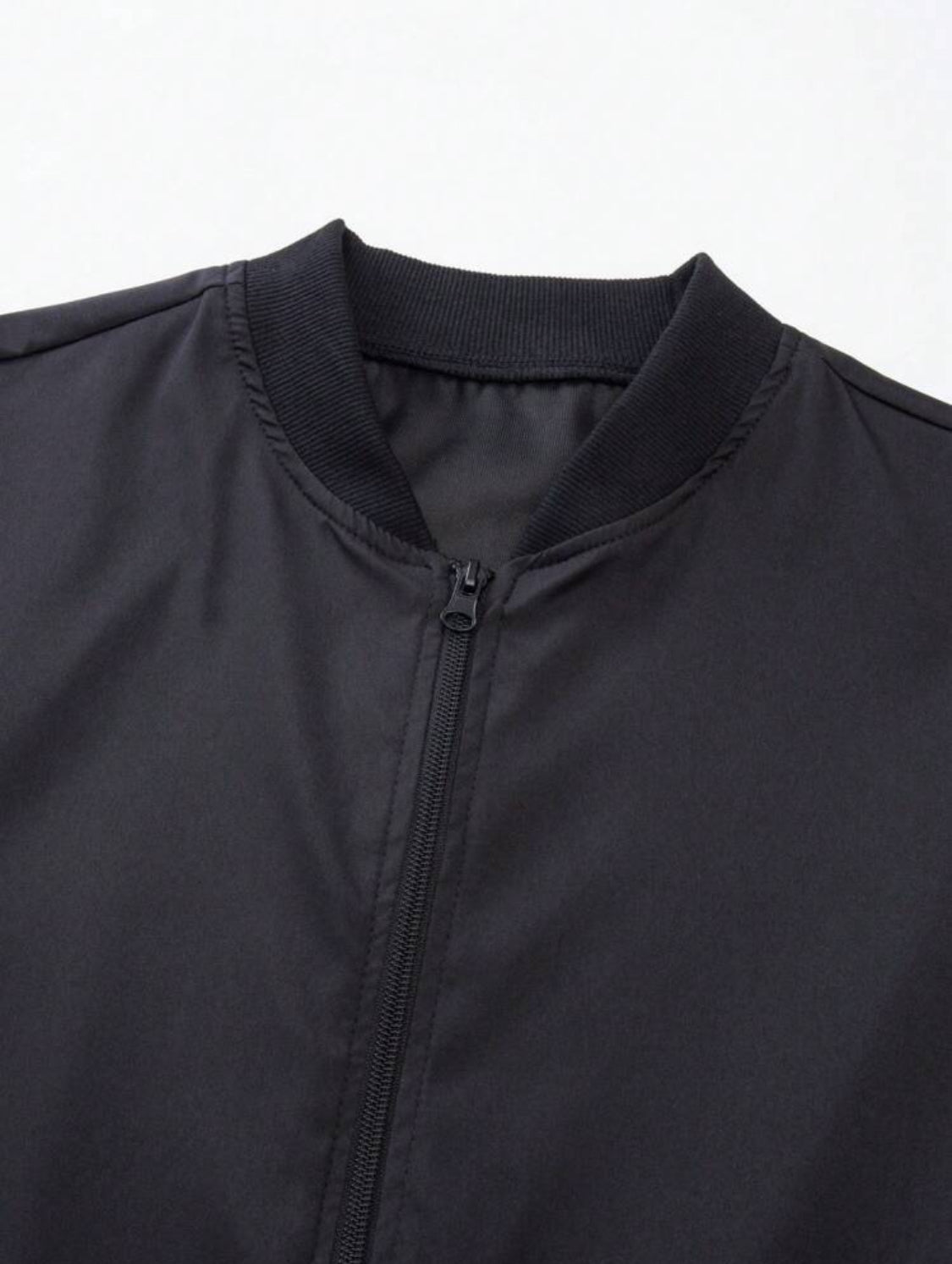 Manfinity Homme Chaqueta bomber básica de cremallera para hombre, lisa, de manga larga, para salir, casual, regalo para novio