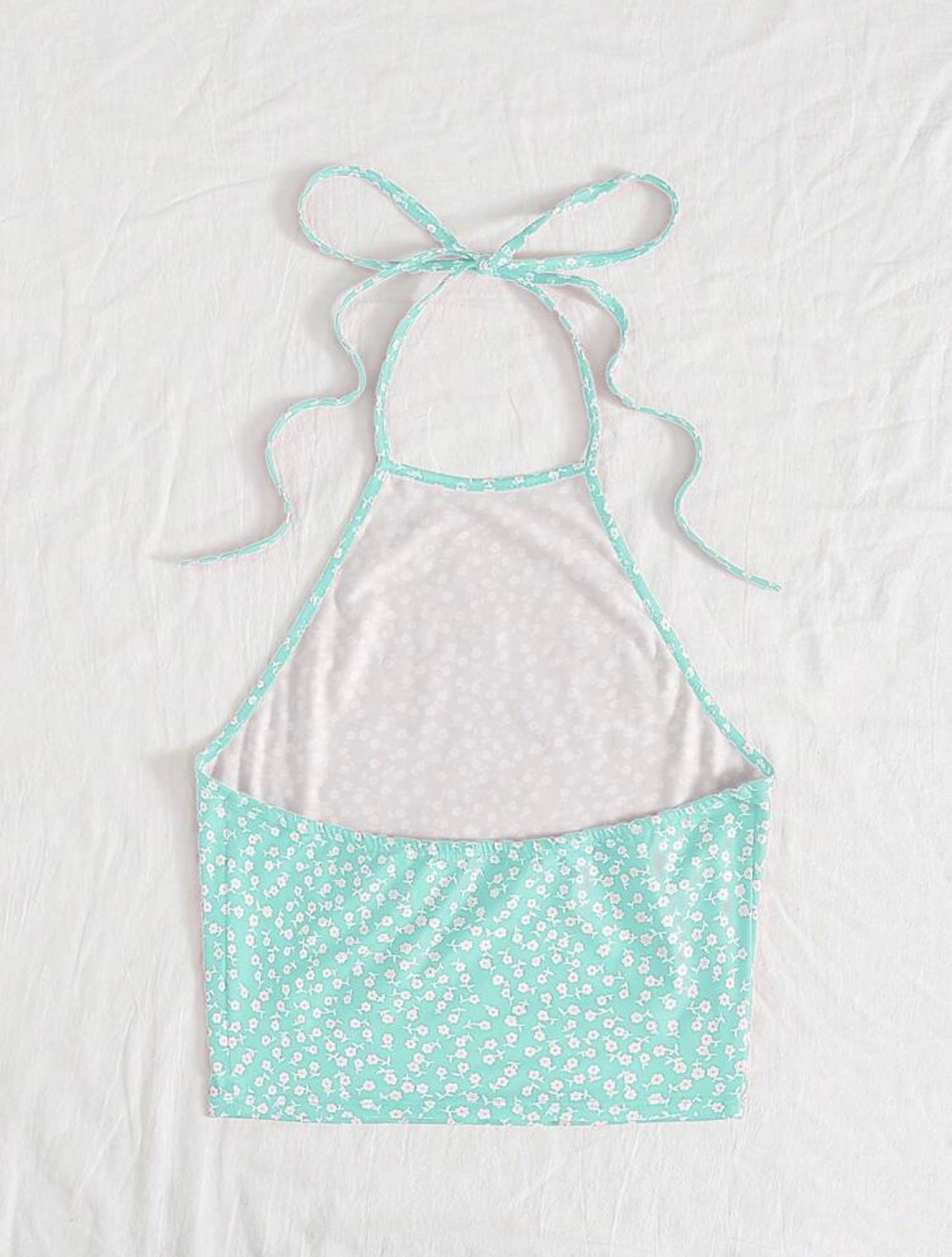 SHEIN Dreamara Top halter floral de margarita con cordón