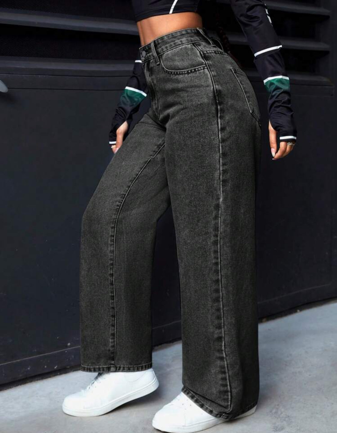 SHEIN PETITE Pantalones vaqueros de mujer simples y de moda casuales, para uso diario