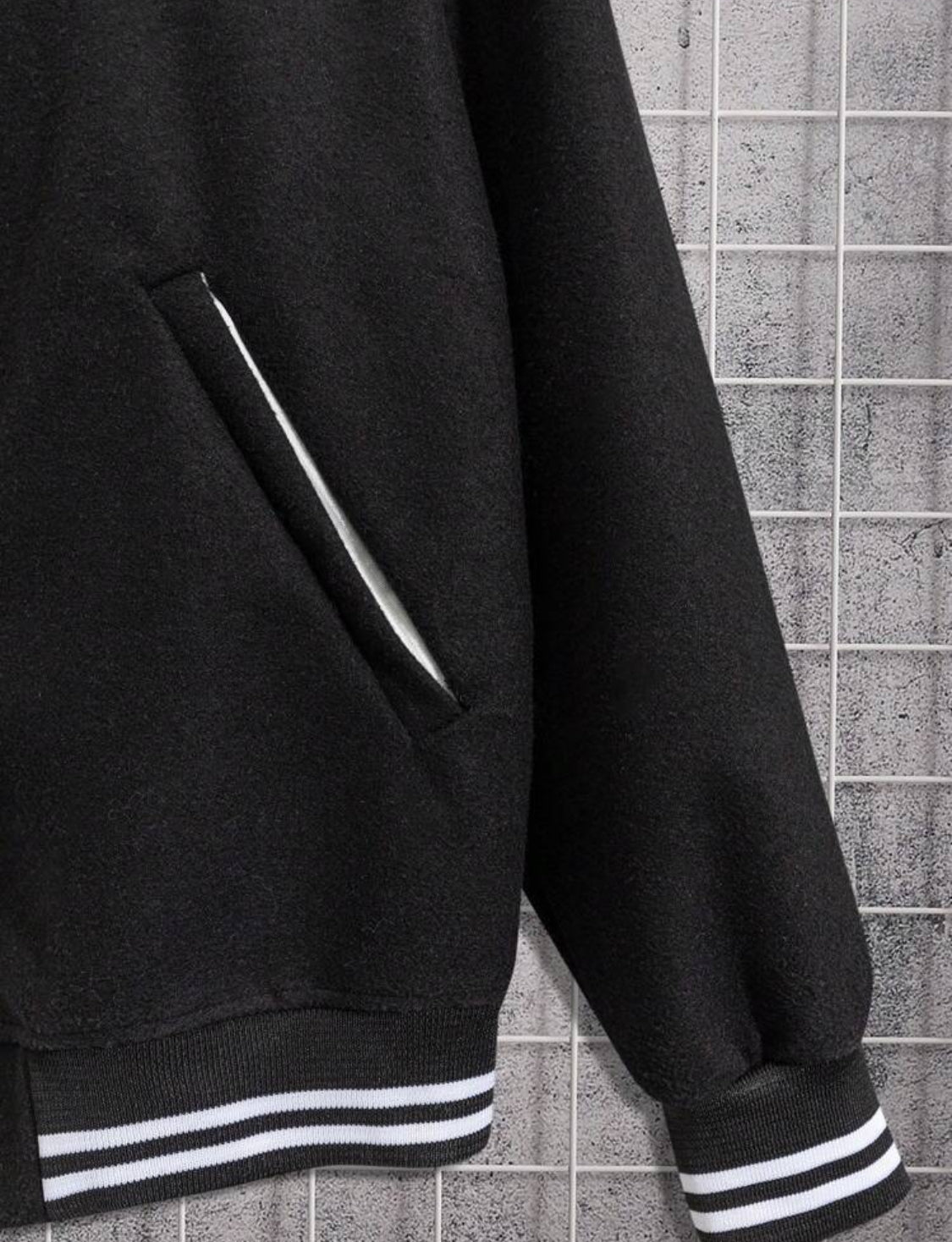 Cottnline Chaqueta de béisbol - Campera Universitaria con estilo universitario, parche de gráficos bordados y letra para hombres