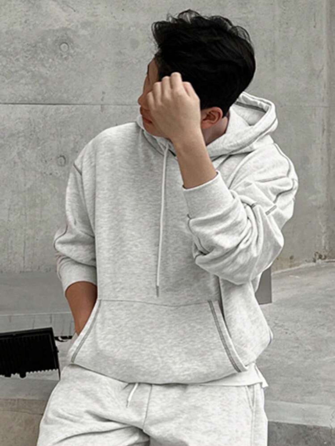 DAZY Sudadera casual con capucha, manga larga y cordón para hombre, con decoración de rayas de otoño