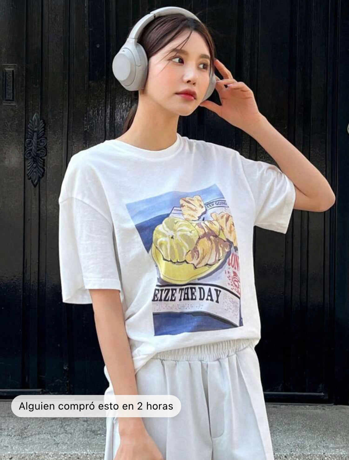 Remera Oversize DAZY Camiseta de hombros caídos con estampado de letra