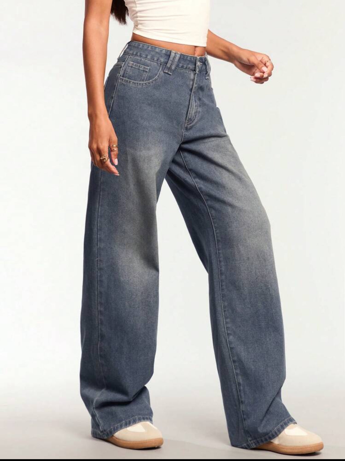 Forever 21 Nuevos Jeans de mezclilla clásicos de pierna ancha lavados de estilo retro de otoño/invierno
