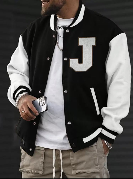 Manfinity Homme Chaqueta De Béisbol Para Hombre Con Bloques De Color Y Letras Impresas