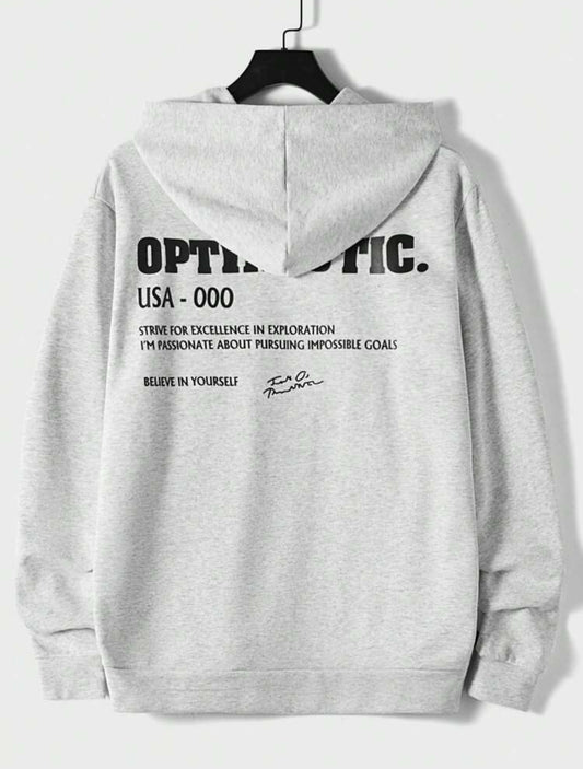 Sudadera Con Capucha Y Estampado De Eslogan Para Hombre