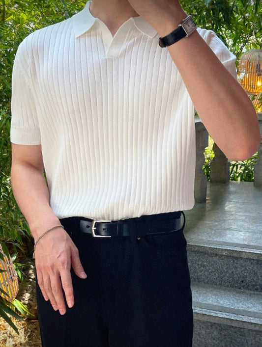 DAZY Hombres Top tejido de canalé