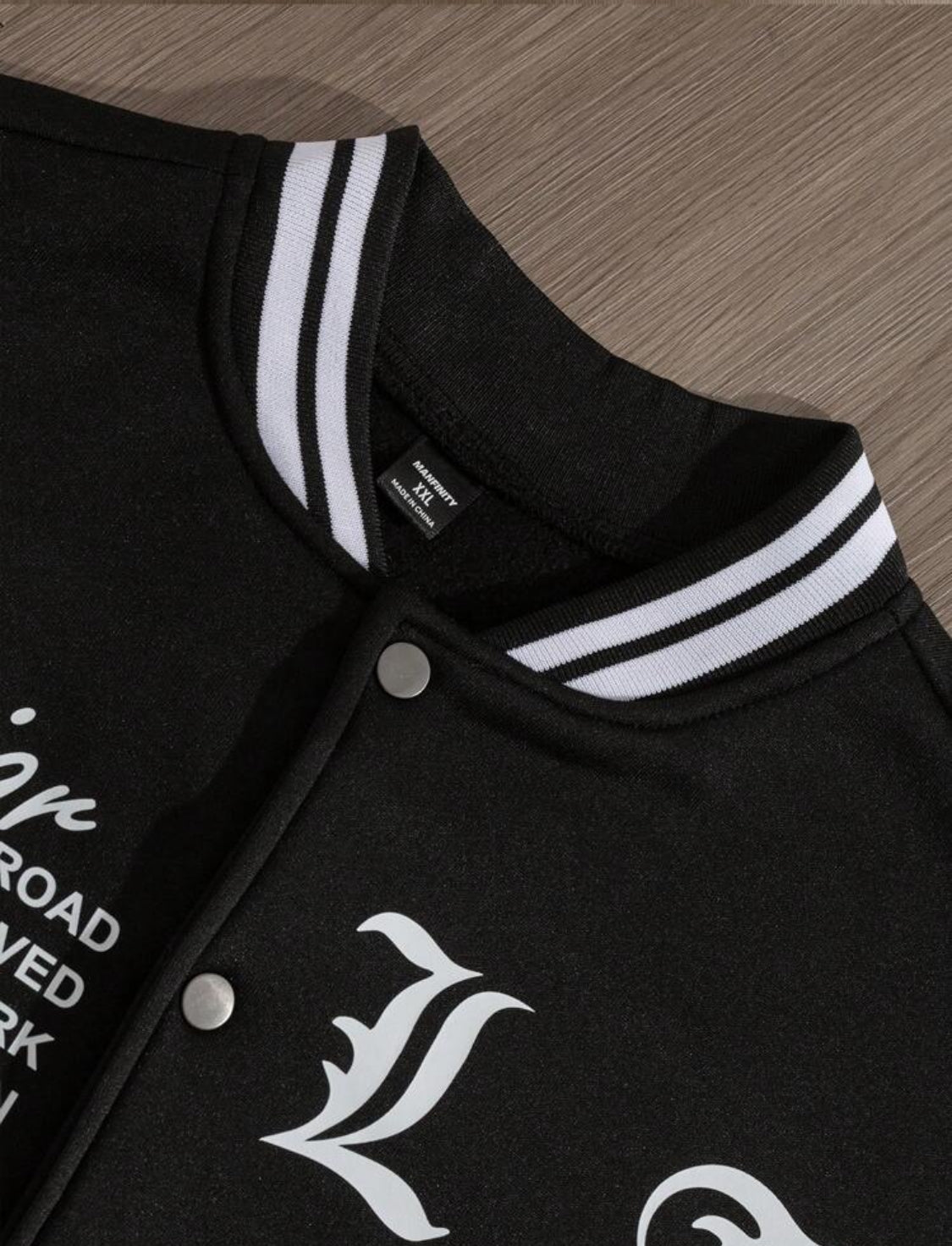 Manfinity EMRG Chaqueta de béisbol de manga larga con estampado sencillo para uso diario para hombres, diseñador, urbano, graffiti, color block, amigos