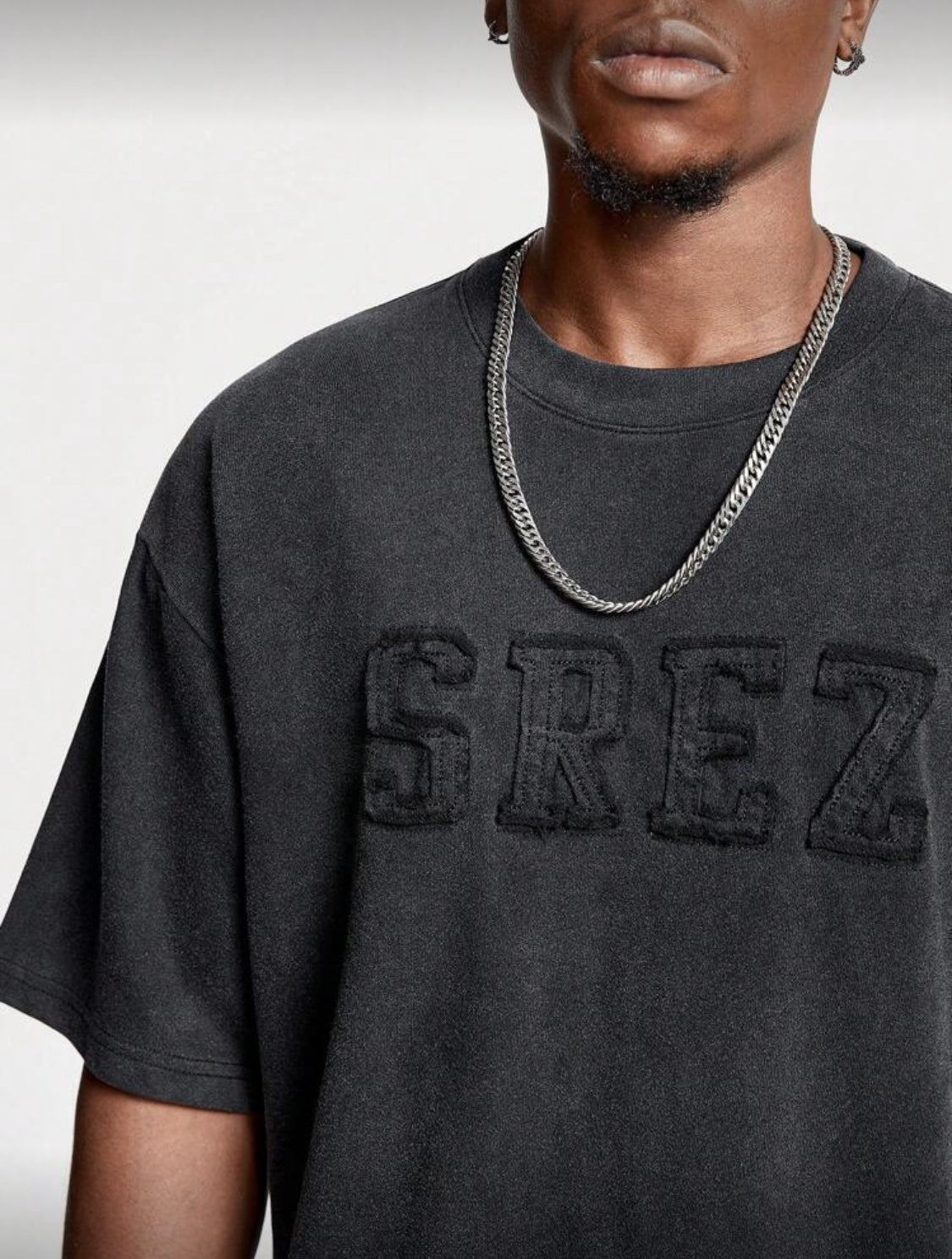 Manfinity VCAY Camiseta de manga corta con cuello de equipo y estampado de copos de nieve oversize para hombre en verano
