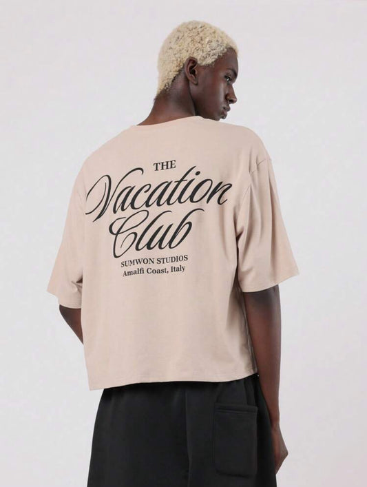 SUMWON Camiseta de corte holgado de la colección de resorts de verano de Amalfi Coast de The Vacation Club, con gráfico, para uso casual y viajes