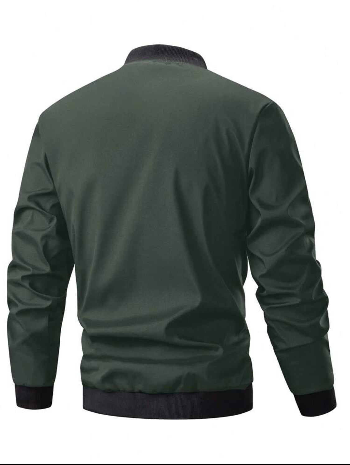 Manfinity Homme Chaqueta casual de manga larga con cremallera frontal y parches de unicolor para hombre