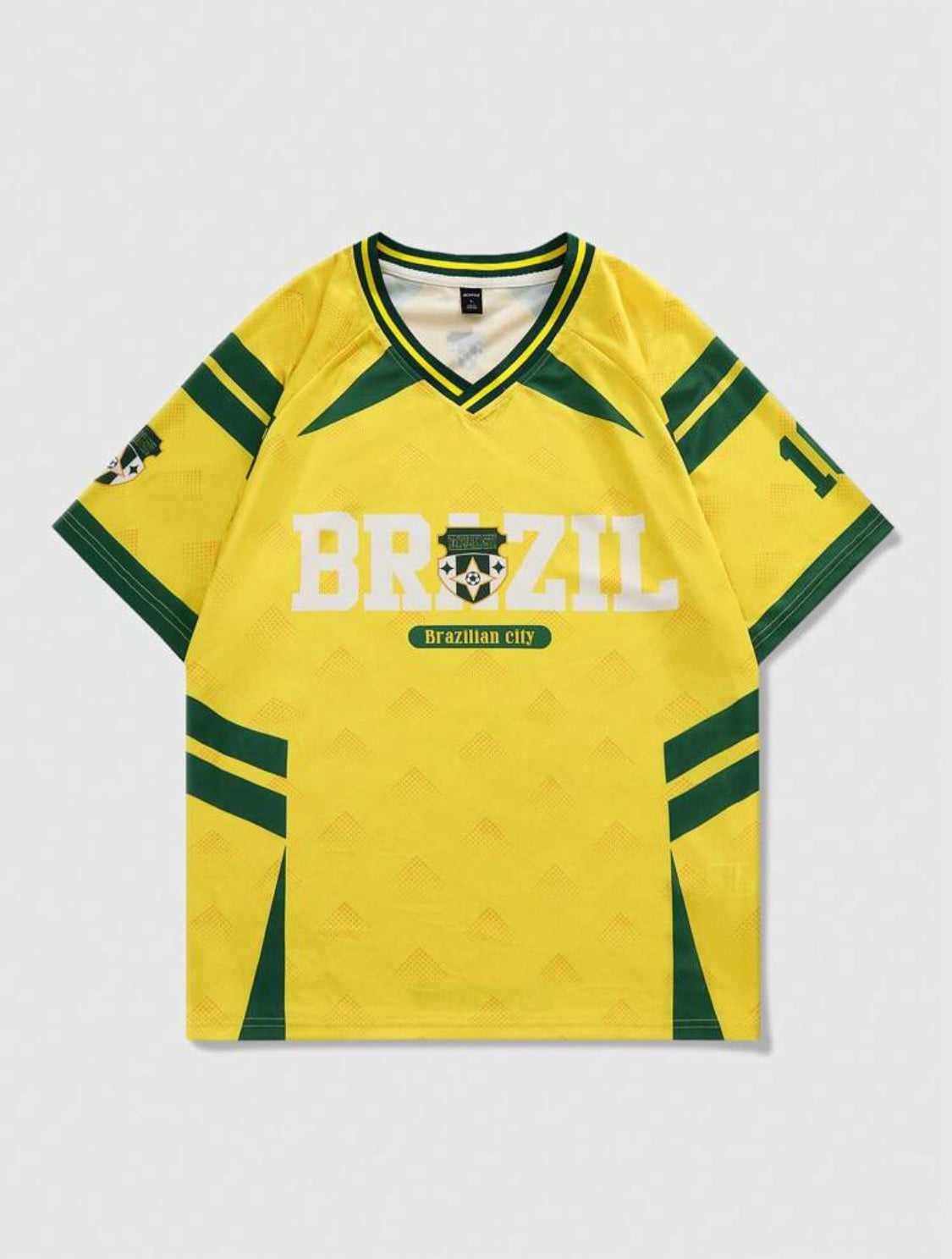 ROMWE MEN Street Life Camiseta deportiva de fútbol de manga corta con estampado de letras para hombres
