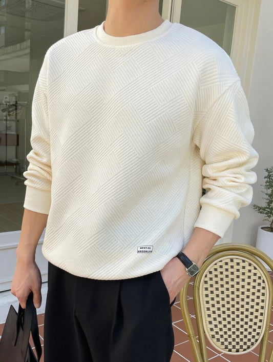 DAZY Hombres Sudadera unicolor de hombros caídos