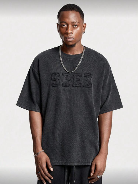 Manfinity VCAY Camiseta de manga corta con cuello de equipo y estampado de copos de nieve oversize para hombre en verano