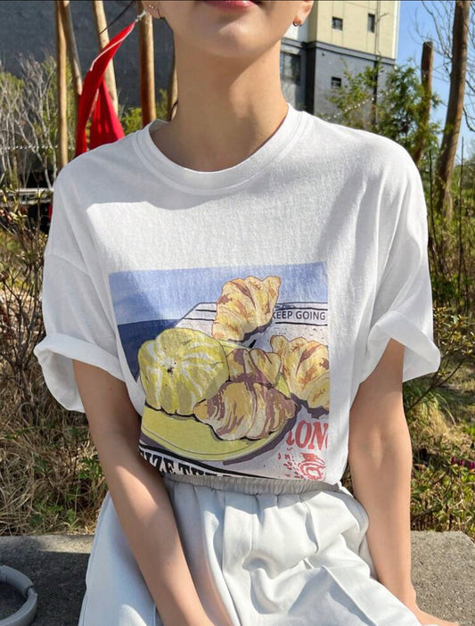 Remera Oversize DAZY Camiseta de hombros caídos con estampado de letra