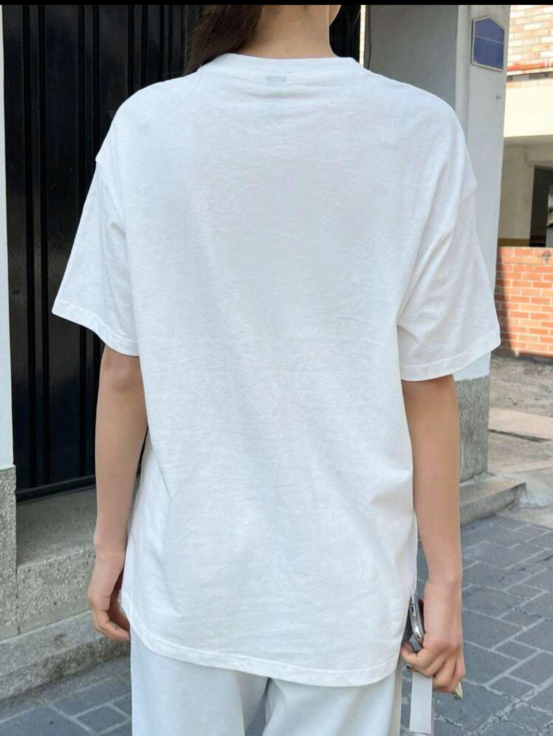 Remera Oversize DAZY Camiseta de hombros caídos con estampado de letra
