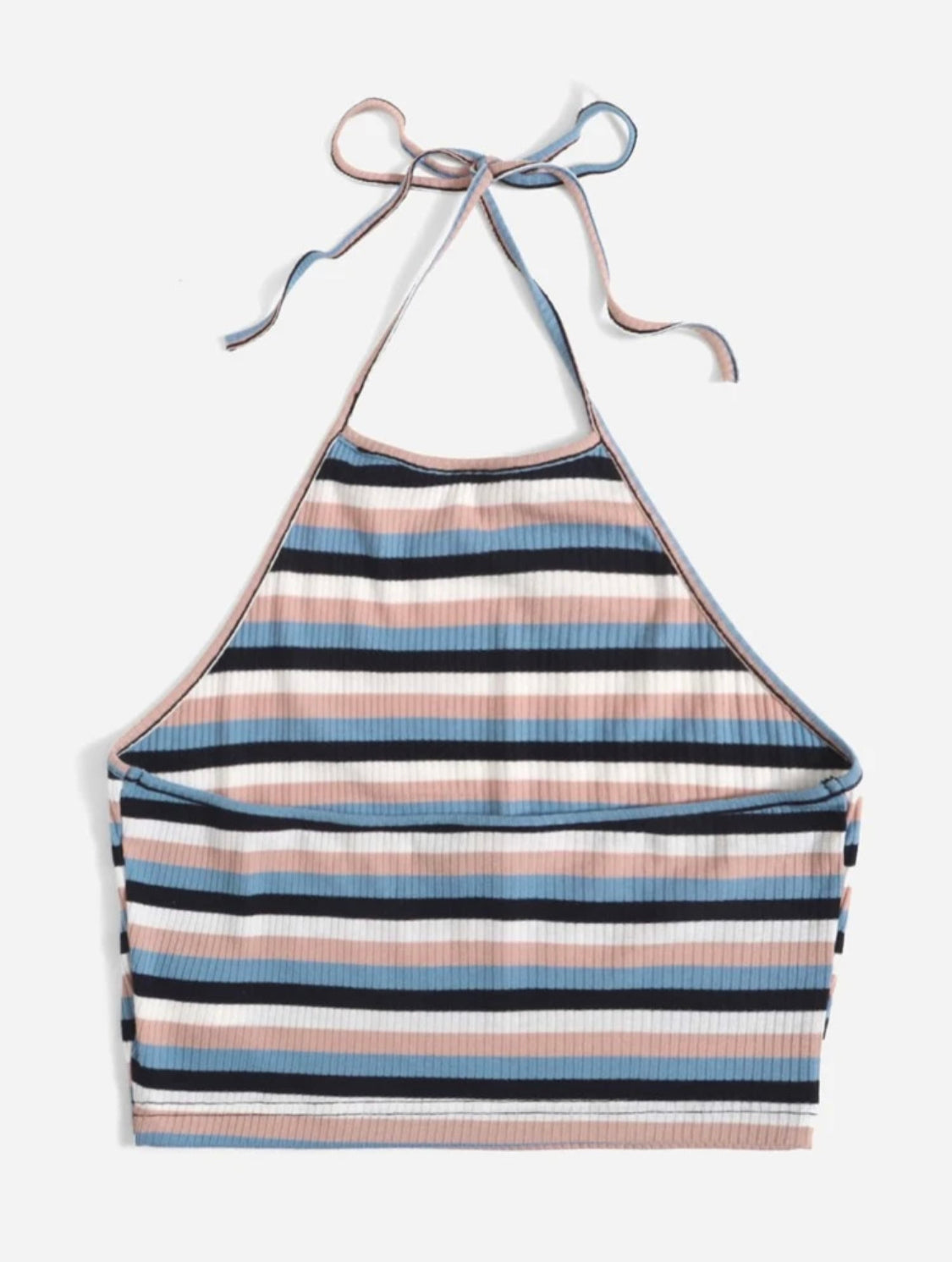 SHEIN EZwear Top halter unicolor tejido de canalé