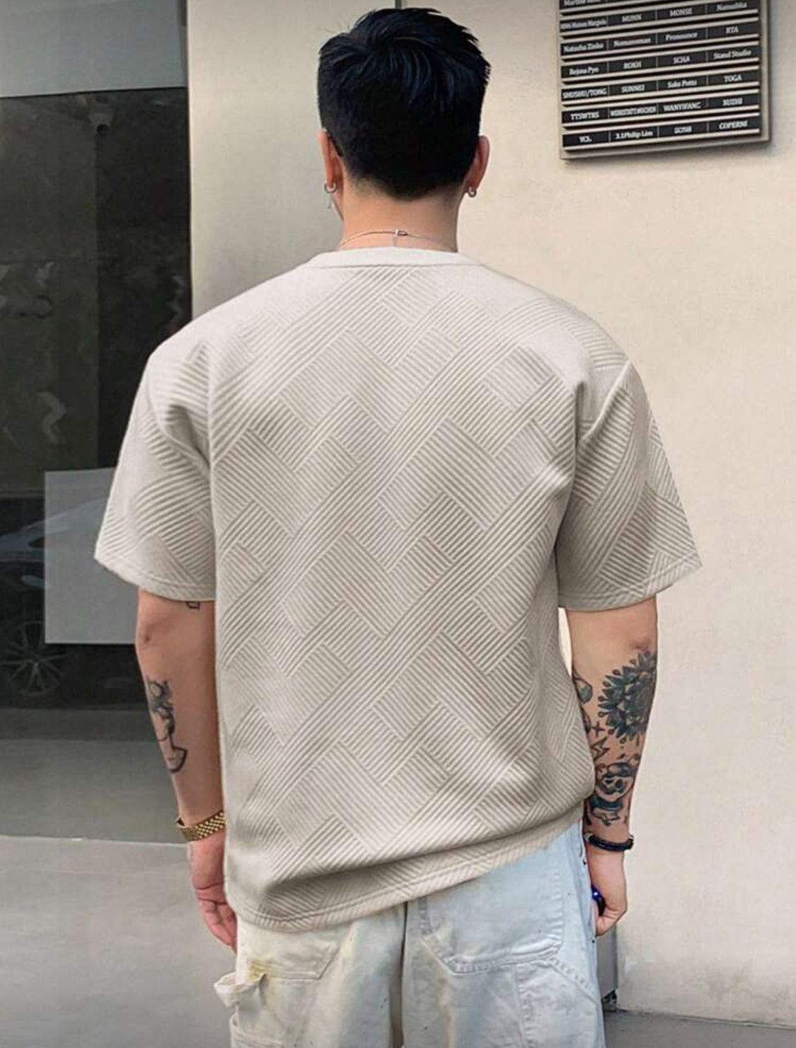 DAZY Camiseta casual de verano para hombre con cuello redondo, manga corta y estampado de letras