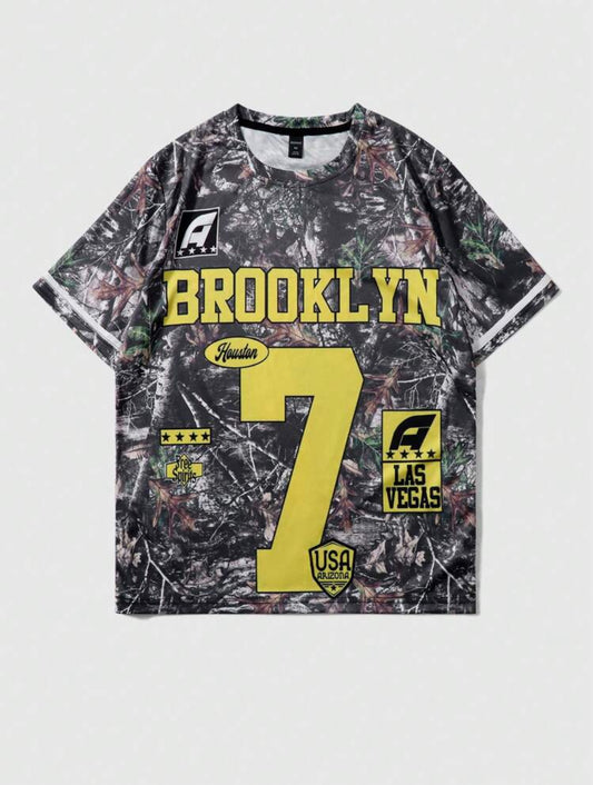 ROMWE MEN Street Life Camiseta de manga corta con estampado para hombres, adecuada para el uso diario en primavera y verano, escuela