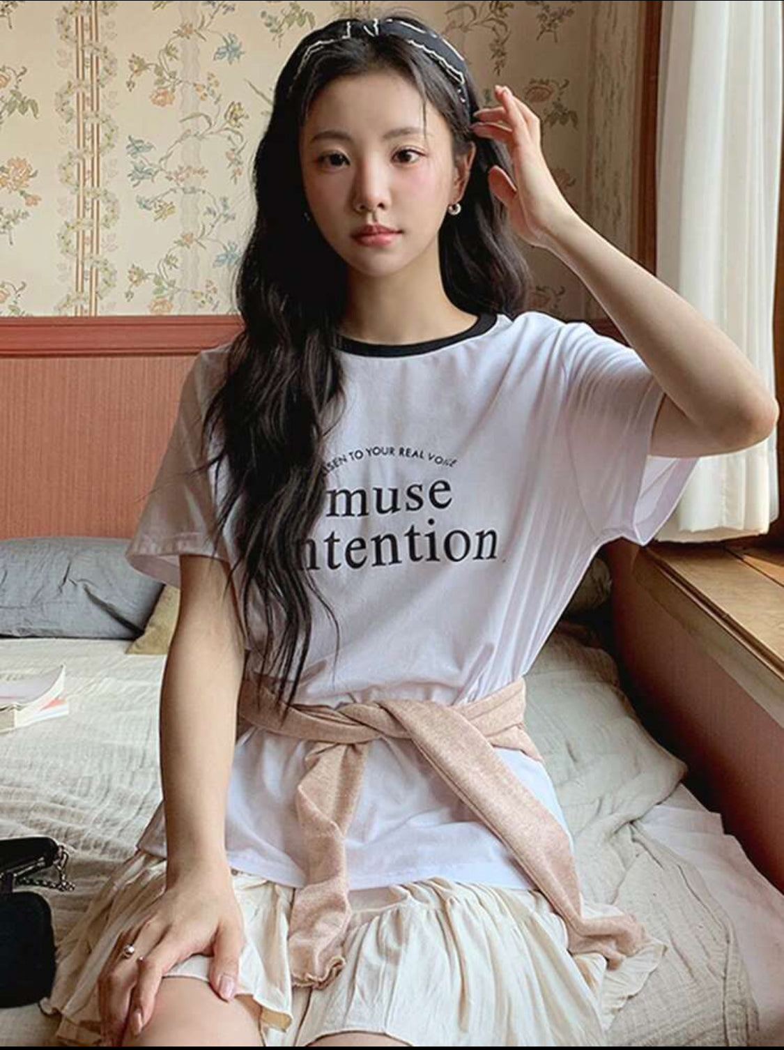 DAZY Camiseta de manga corta de cuello redondo con estampado gráfico casual y bonito para el verano para mujer