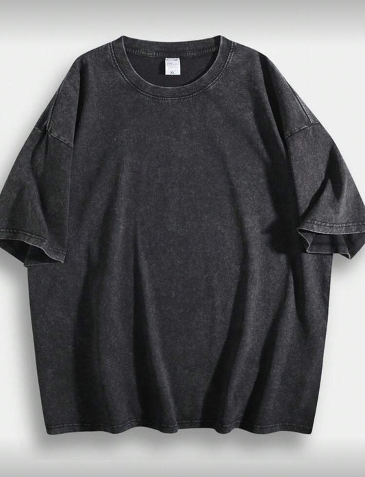 Camiseta de algodón informal de 230 g, gruesa, lavada, retro, personalizada, con estampado de gran tamaño, estilo hip-hop callejero, punk, harajuku, para hombre y mujer