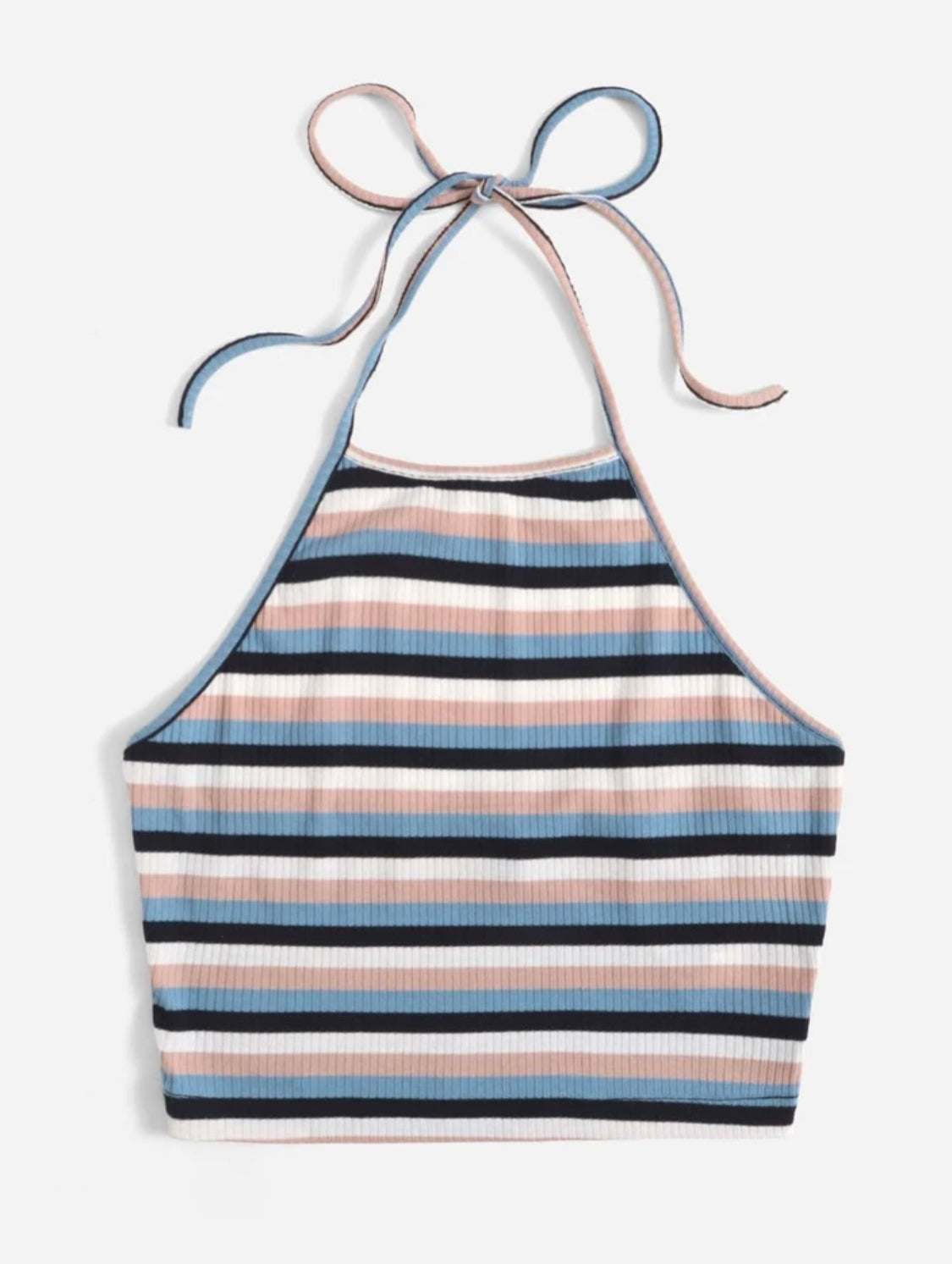 SHEIN EZwear Top halter unicolor tejido de canalé