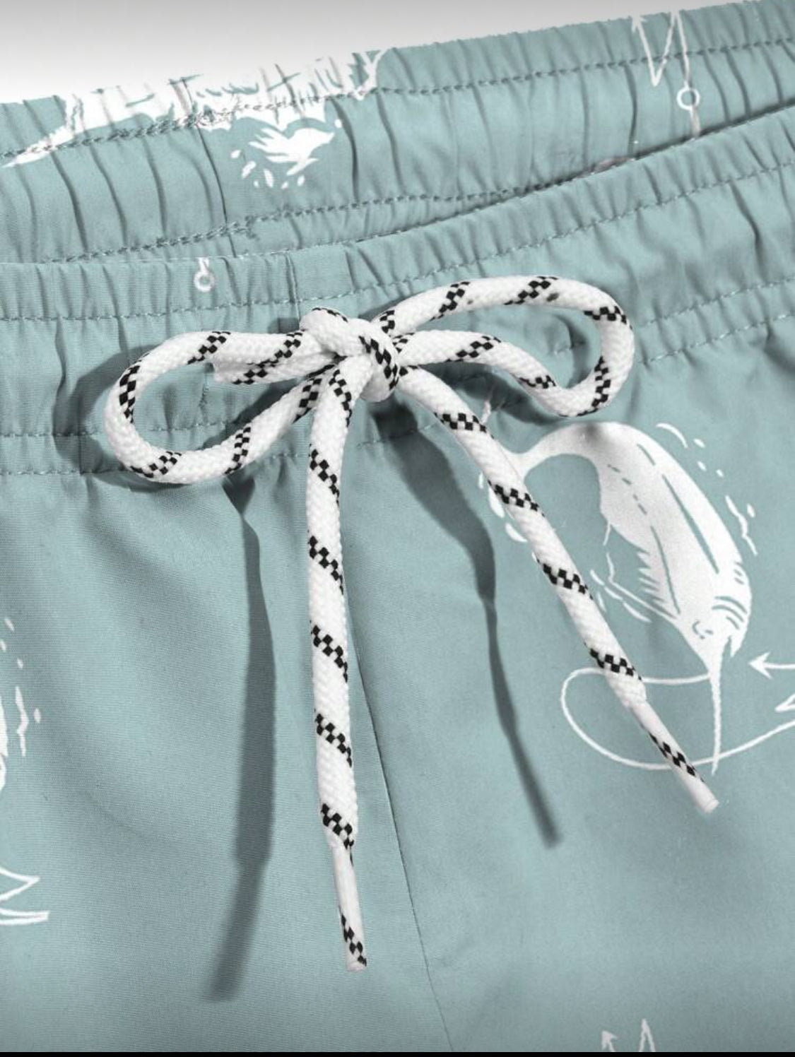 Manfinity Swimmode Pantalones cortos de playa con cordón en la cintura y estampado de peces para hombre