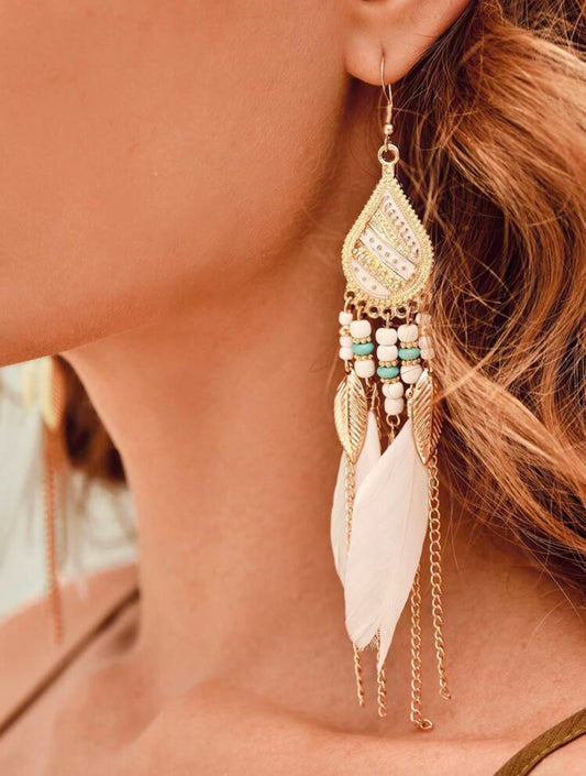 SHEIN VCAY 1 par Pendientes estilo bohemio largo