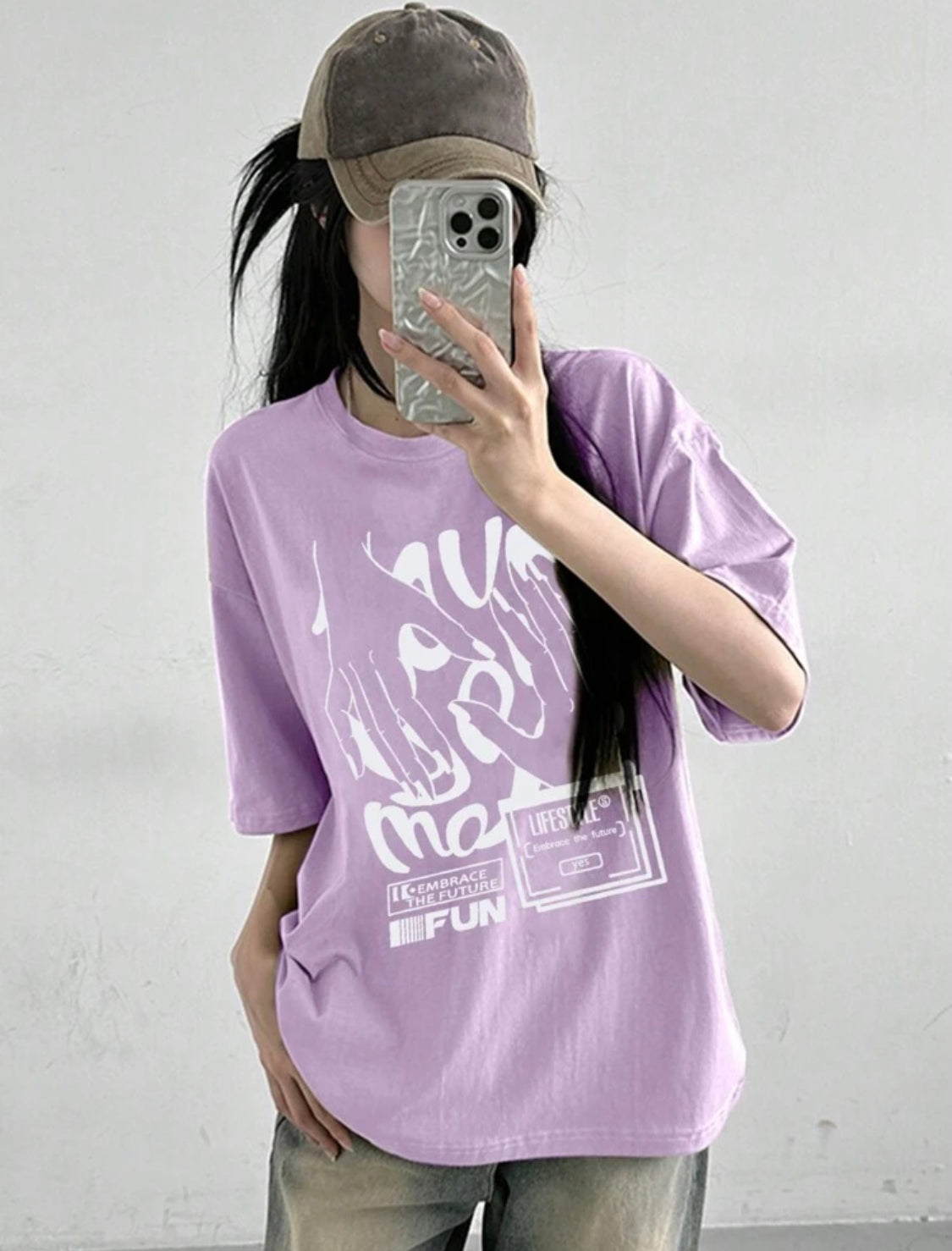 Remera Oversize DAZY Camiseta suelta con diseño gráfico de estilo urbano para mujeres