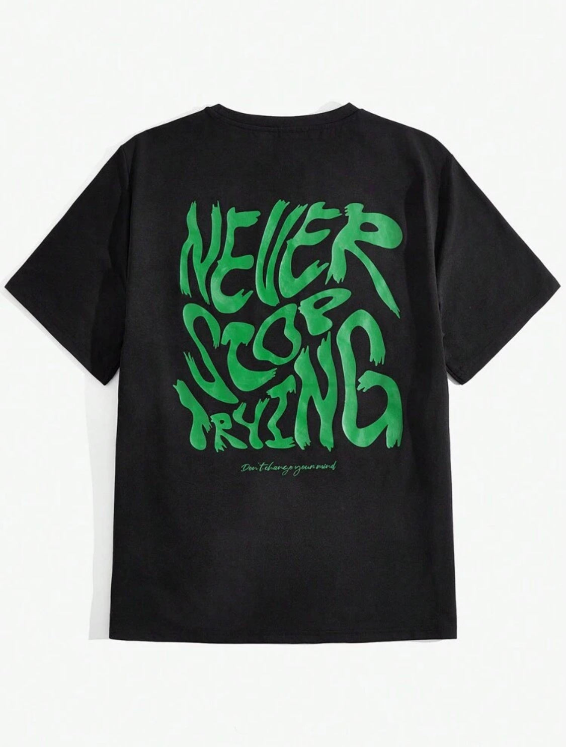 Remera Oversize Manfinity Hypemode Camiseta Informal De Hombre Con Cuello Redondo Tejido Y Estampado De Eslogan