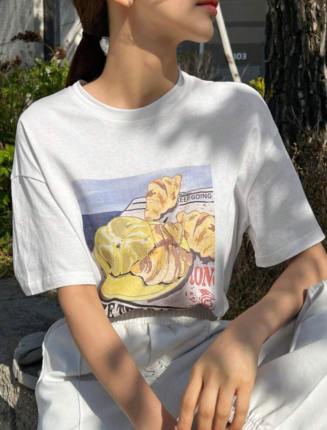 Remera Oversize DAZY Camiseta de hombros caídos con estampado de letra