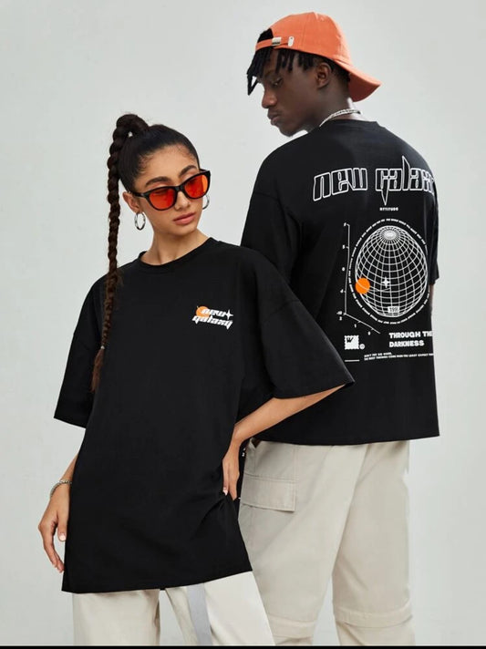 Remera Oversize Manfinity Unisex Camisetas para hombres, cuello redondo holgado, manga corta con hombro caído estilo gráfico informal de verano en poliéster