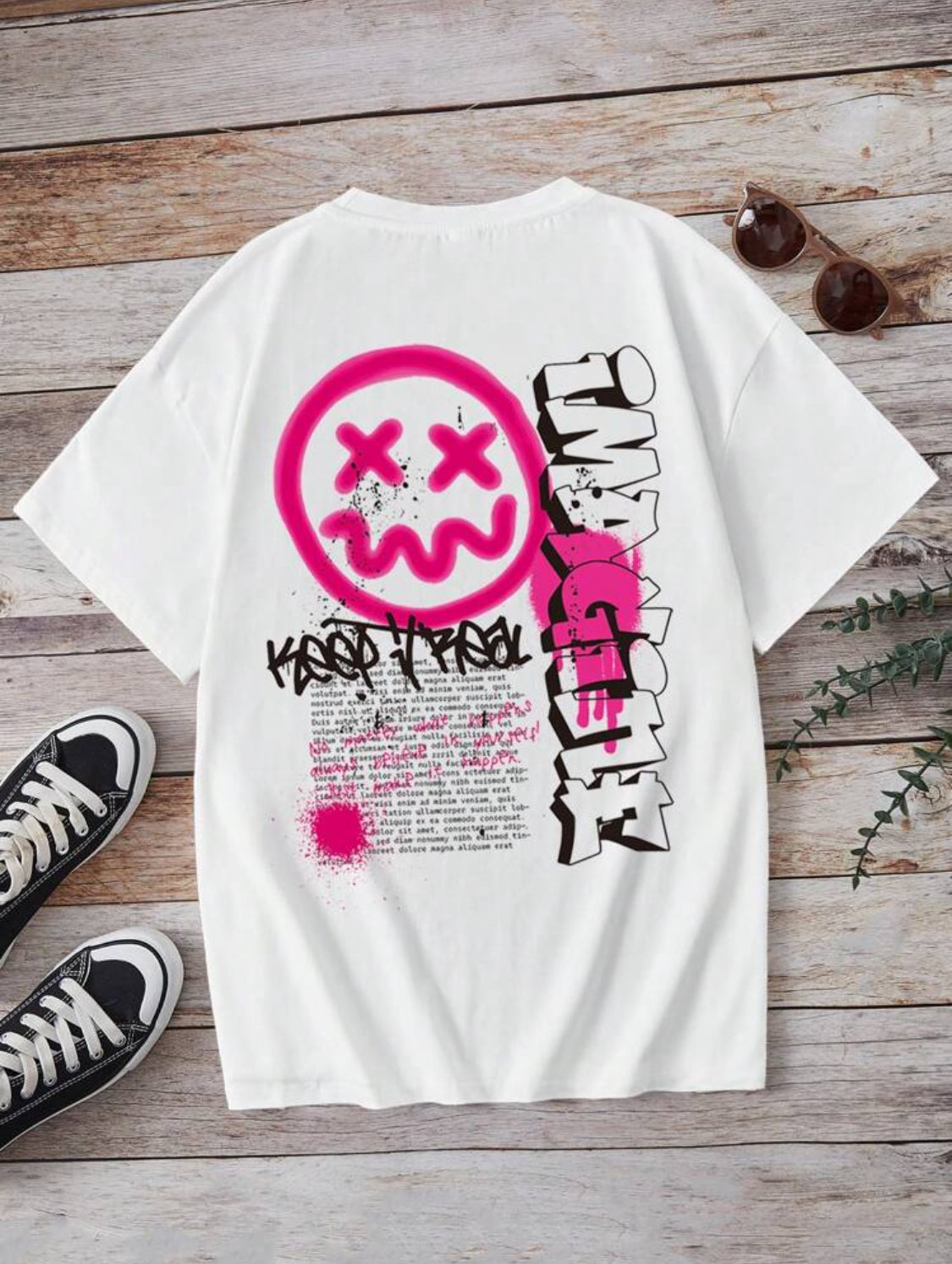 Remera Oversize SHEIN NovaGlow Camiseta de manga corta informal con estampado simple para adolescentes chicas, adecuada para el verano