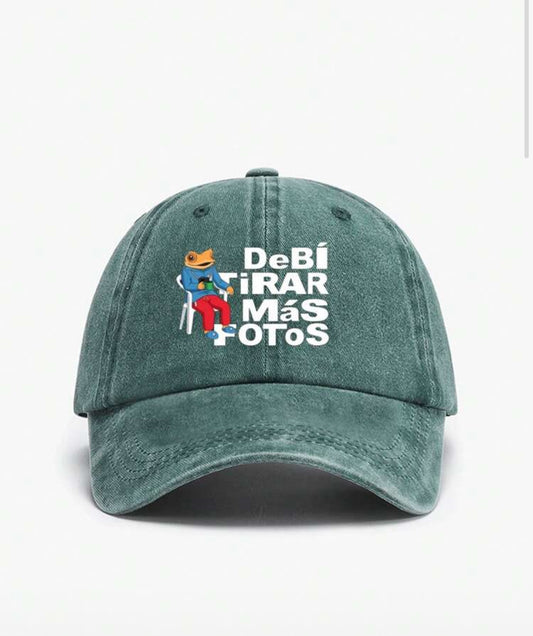 1 Pieza Gorra de béisbol estilo clásico casual con estampado DTMF PUERTO RICO, lavada, con diadema suave, ajustable, ligera, protección solar versátil