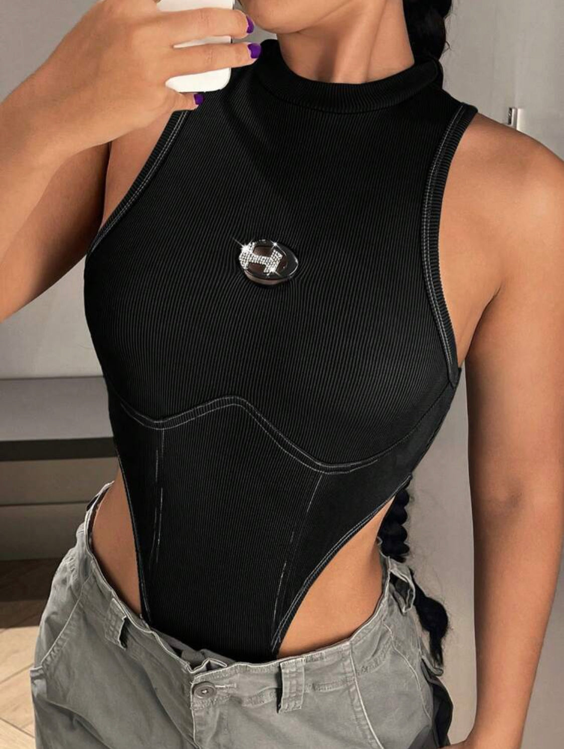 SHEIN ICON Body Tipo Tank De Verano Con Gráficos De Letras Y Costuras De Alta Calidad