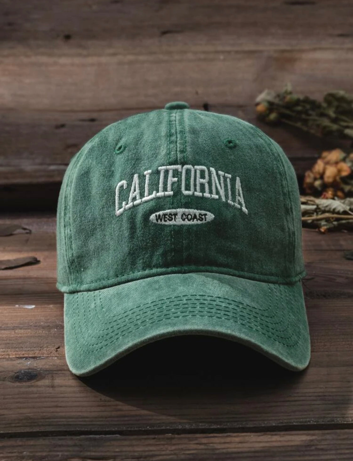 SHEIN Gorra de béisbol lavada unisex Y2k bordada de la costa oeste de California, adecuada para deportes al aire libre, protección solar, viaje diario a la calle