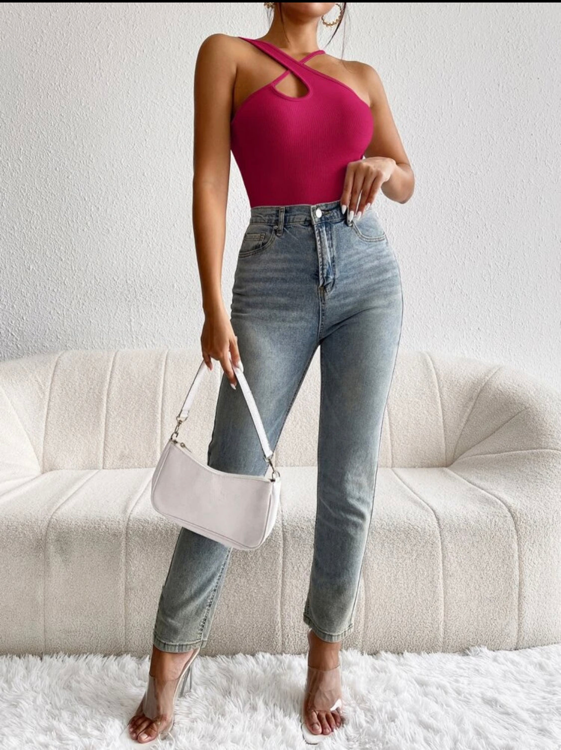 SHEIN Privé Top con tira cruzada delantera