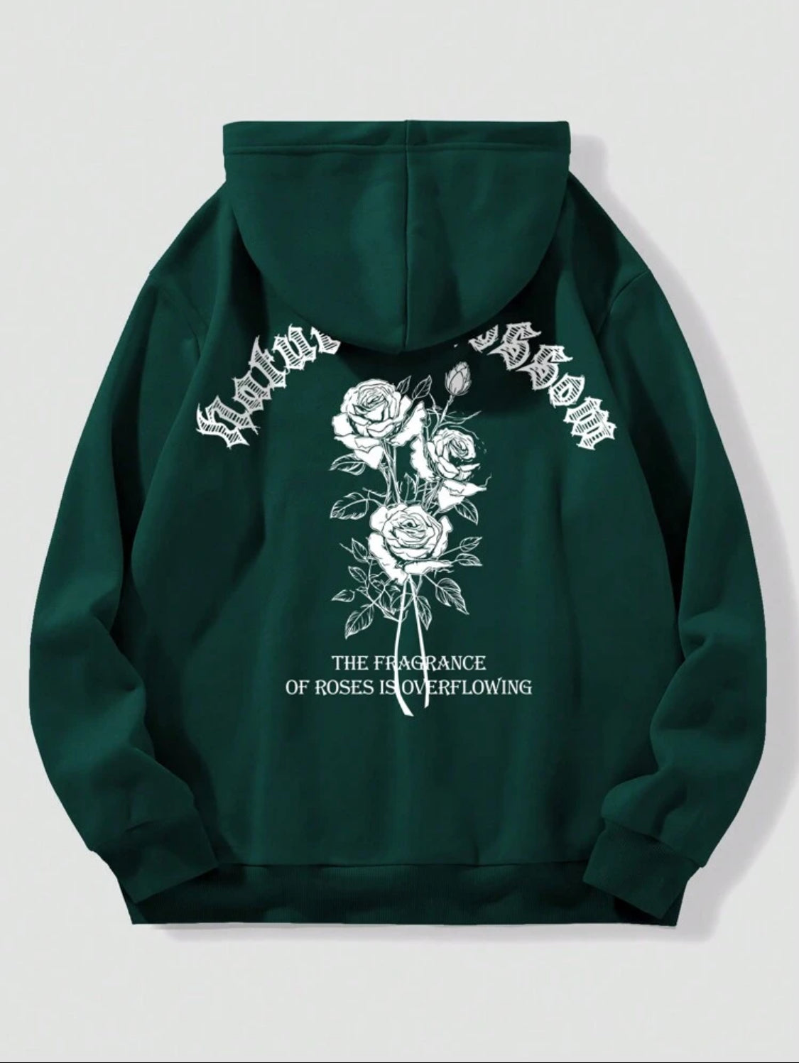 Manfinity Dauomo Sudadera Con Capucha Casual Y Elegante Para Hombre Impreso Con Rosas Y Letras