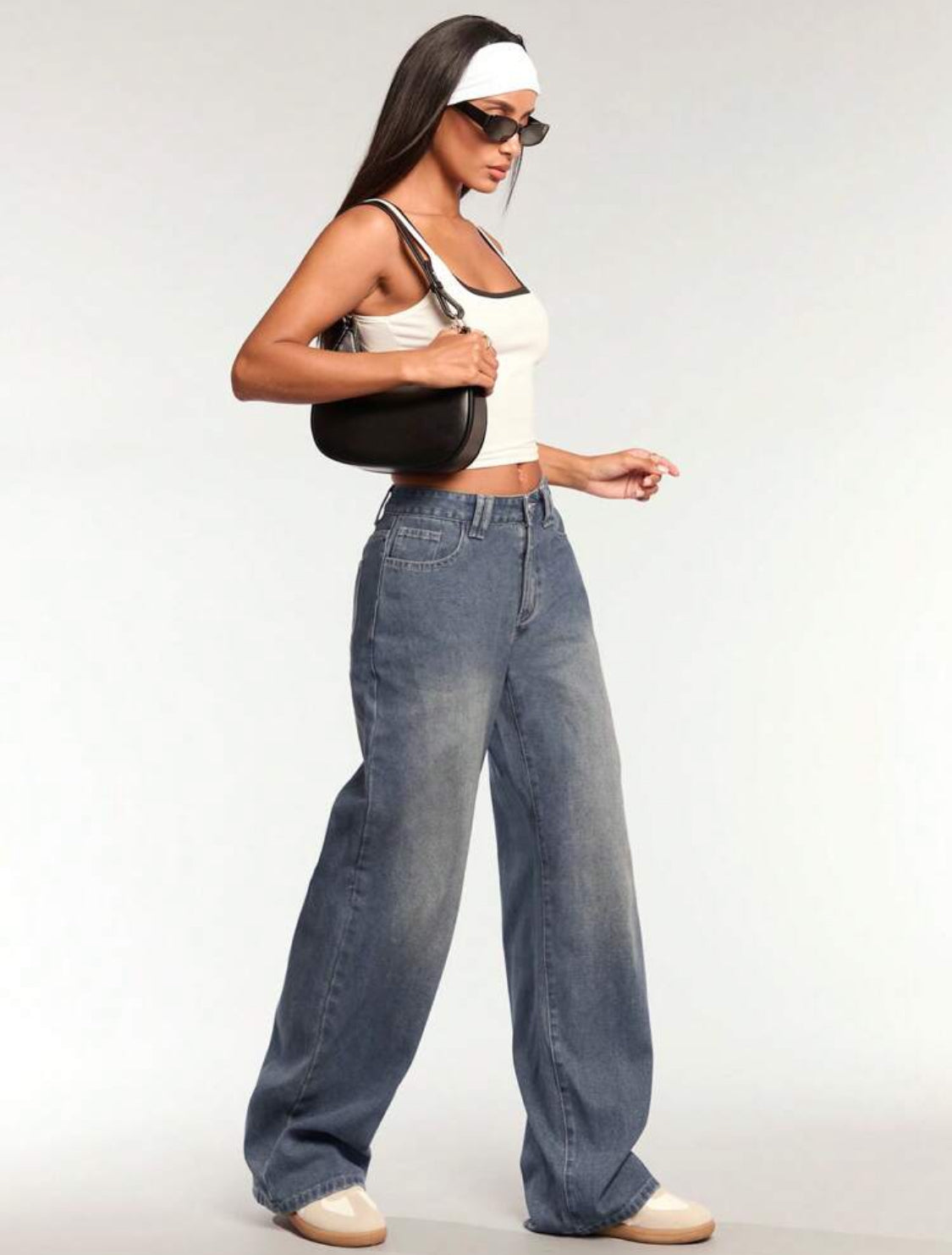 Forever 21 Nuevos Jeans de mezclilla clásicos de pierna ancha lavados de estilo retro de otoño/invierno