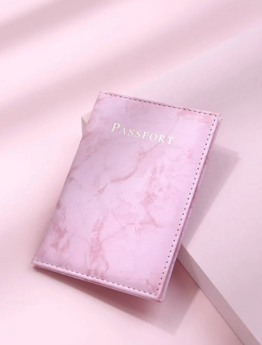 Estuche de pasaporte plegable de mármol, portapasaporte, billetera de pasaporte, suministros escolares, cosas de la escuela para estudiantes, accesorios de vacaciones para la temporada de vacaciones, bolsa de pasaporte para el vuelo, para vuelta a clases