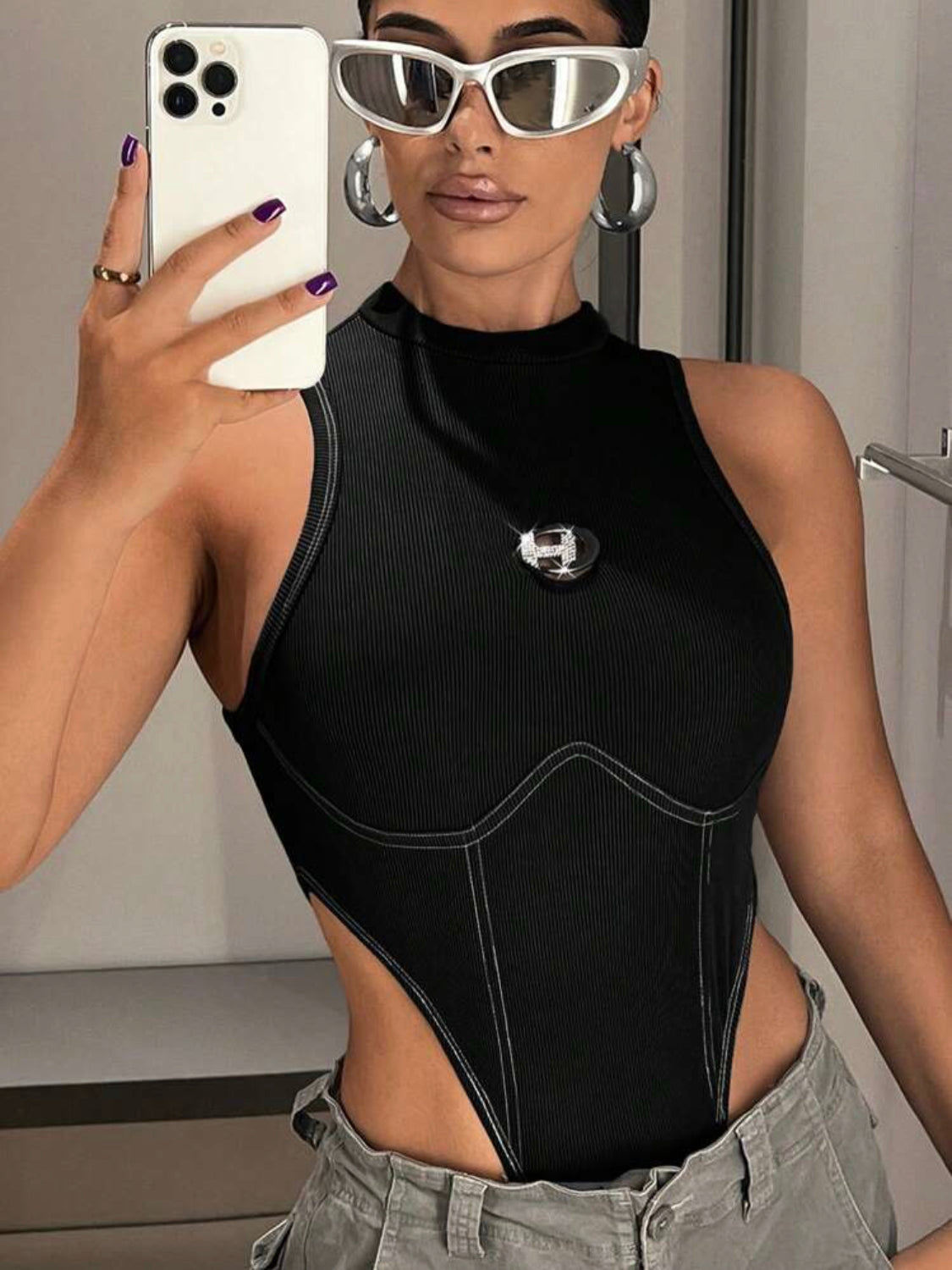 SHEIN ICON Body Tipo Tank De Verano Con Gráficos De Letras Y Costuras De Alta Calidad