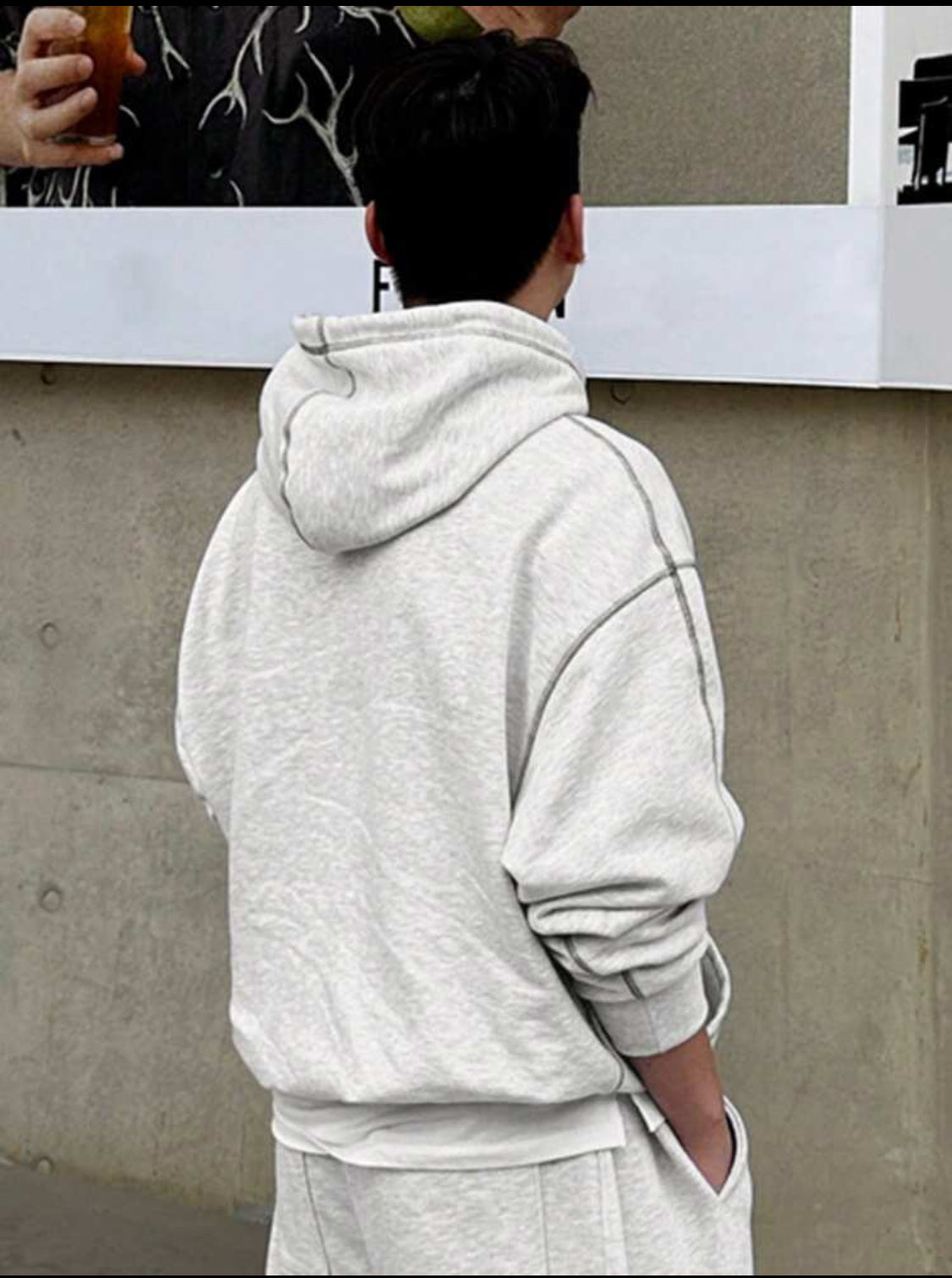 DAZY Sudadera casual con capucha, manga larga y cordón para hombre, con decoración de rayas de otoño