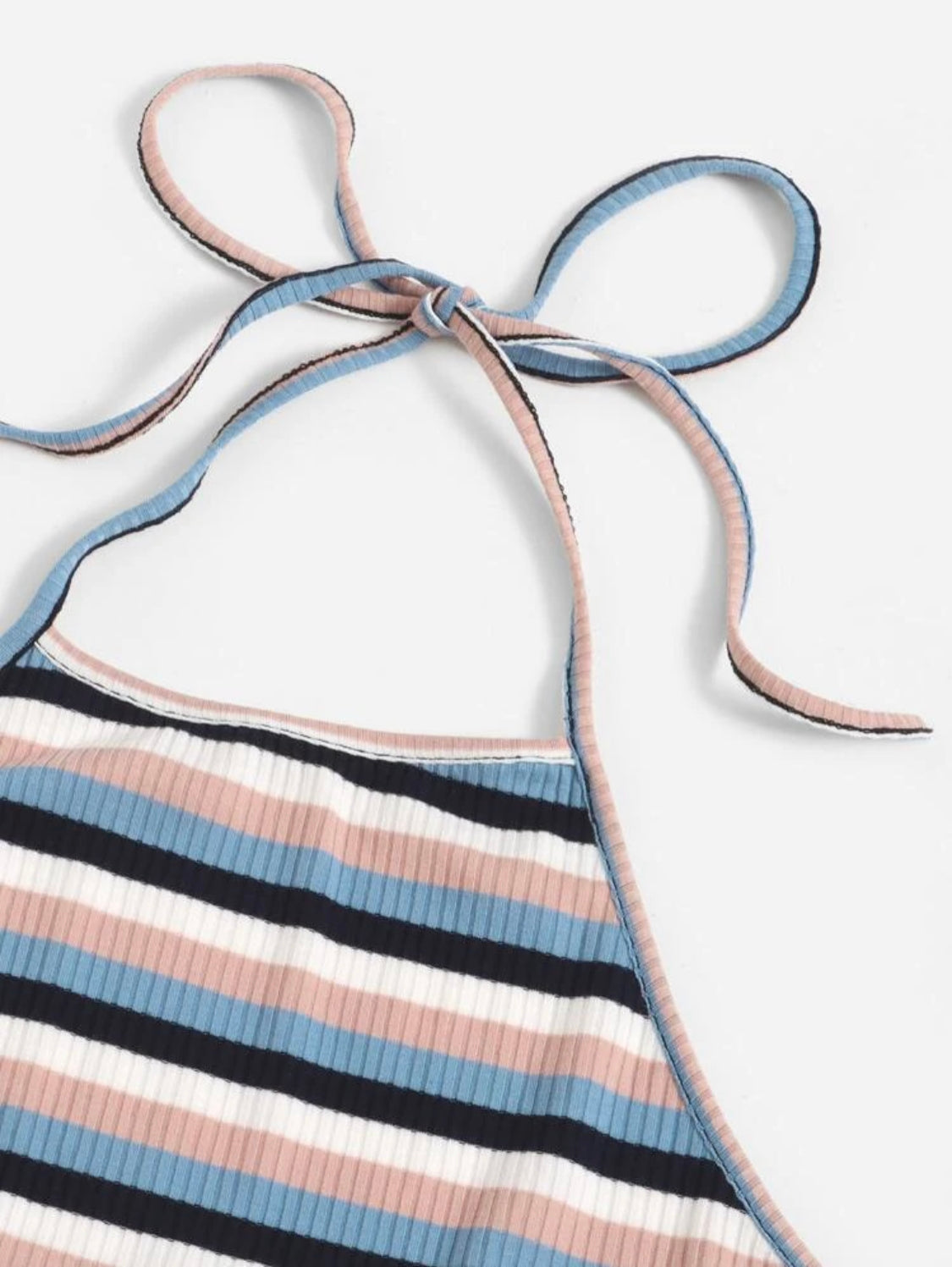 SHEIN EZwear Top halter unicolor tejido de canalé